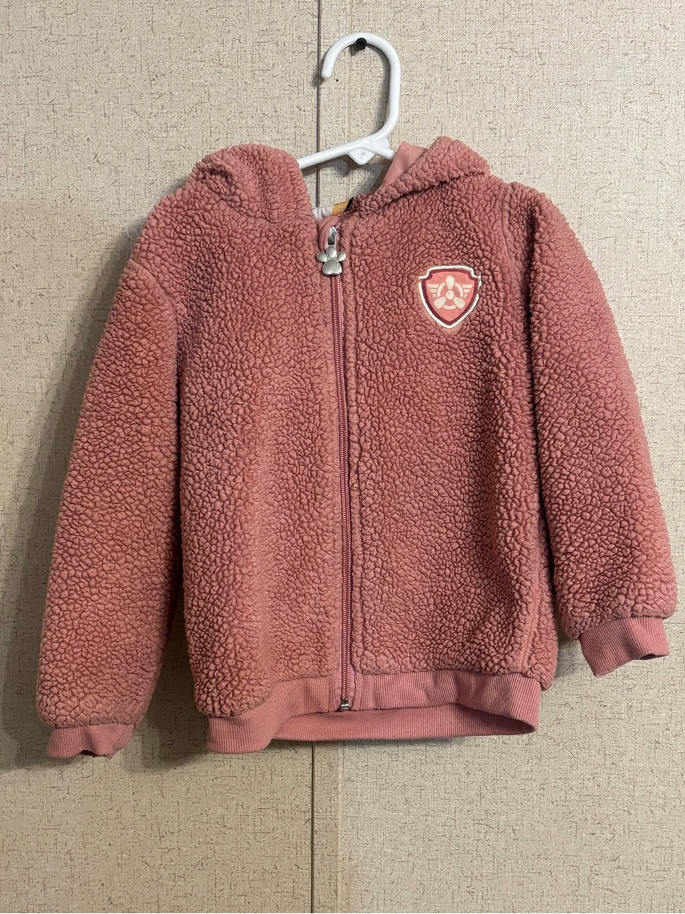 Kids Plush Zip-Up Hoodie Jacket - Paw Patrol Sky Dusty Rose